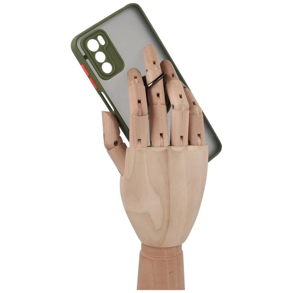 Etui s úchytem na prst Bizon Case Hybrid Ring pro Motorola Moto G42 kouřové se zeleným rámečkem - 8