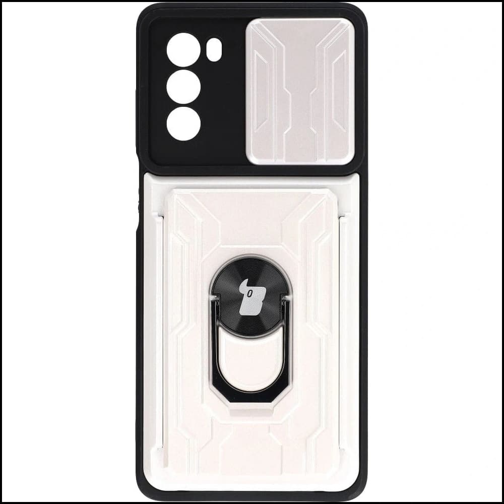 Bizon Case Camshield Card Slot Ring Moto G62 5G white - 1