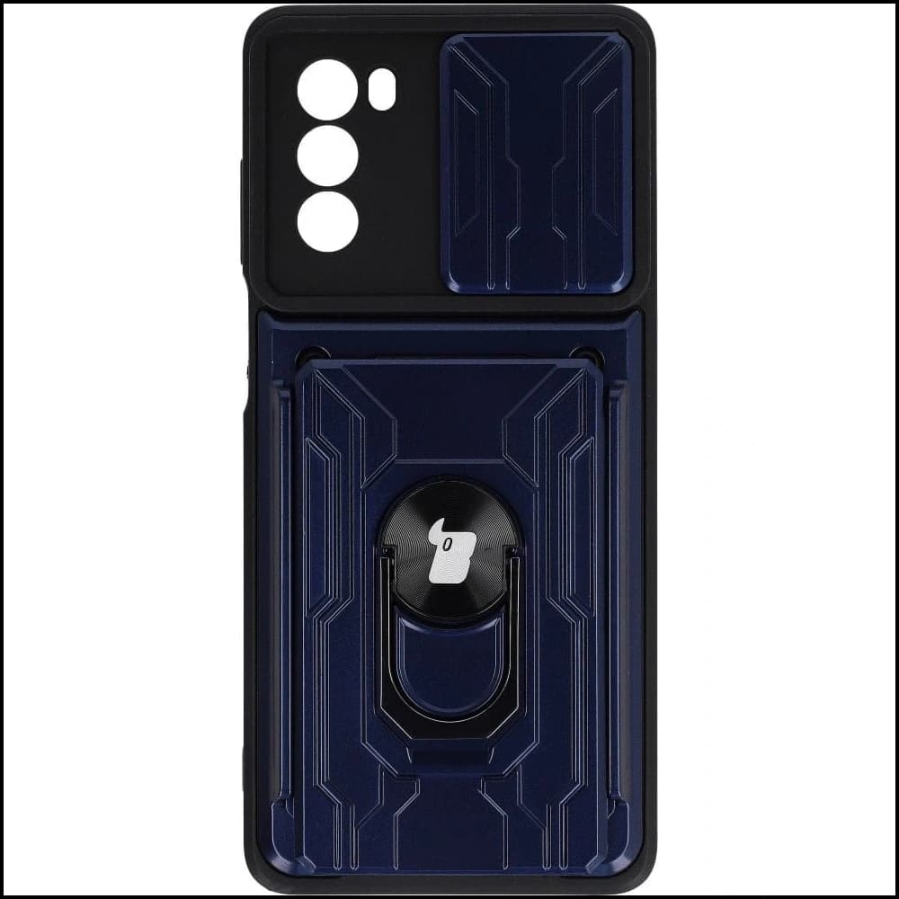 Bizon Case Camshield Card Slot Ring Moto G62 5G navy blue - 1