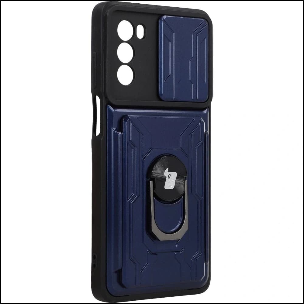 Bizon Case Camshield Card Slot Ring Moto G62 5G navy blue - 2