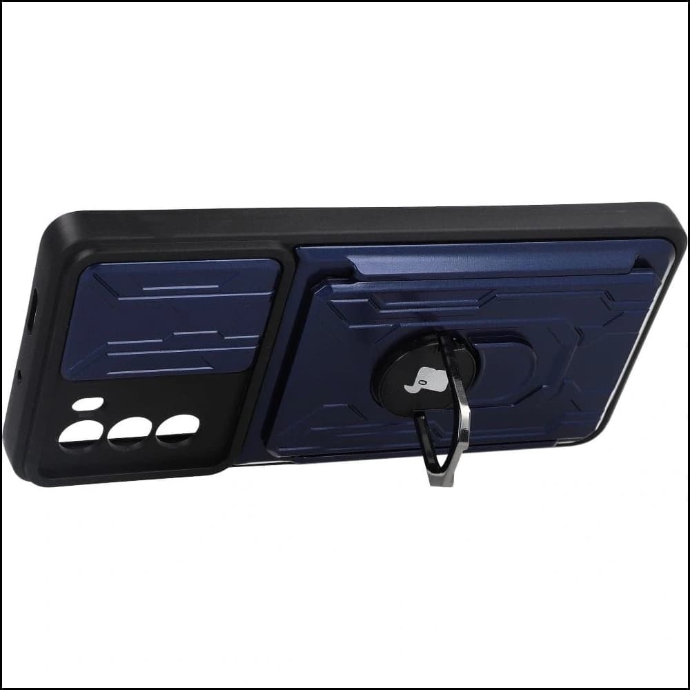 Bizon Case Camshield Card Slot Ring Moto G62 5G navy blue - 3