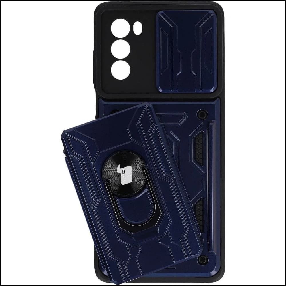 Bizon Case Camshield Card Slot Ring Moto G62 5G navy blue - 4