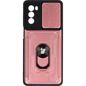 Bizon Case Camshield Card Slot Ring Moto G62 5G light pink