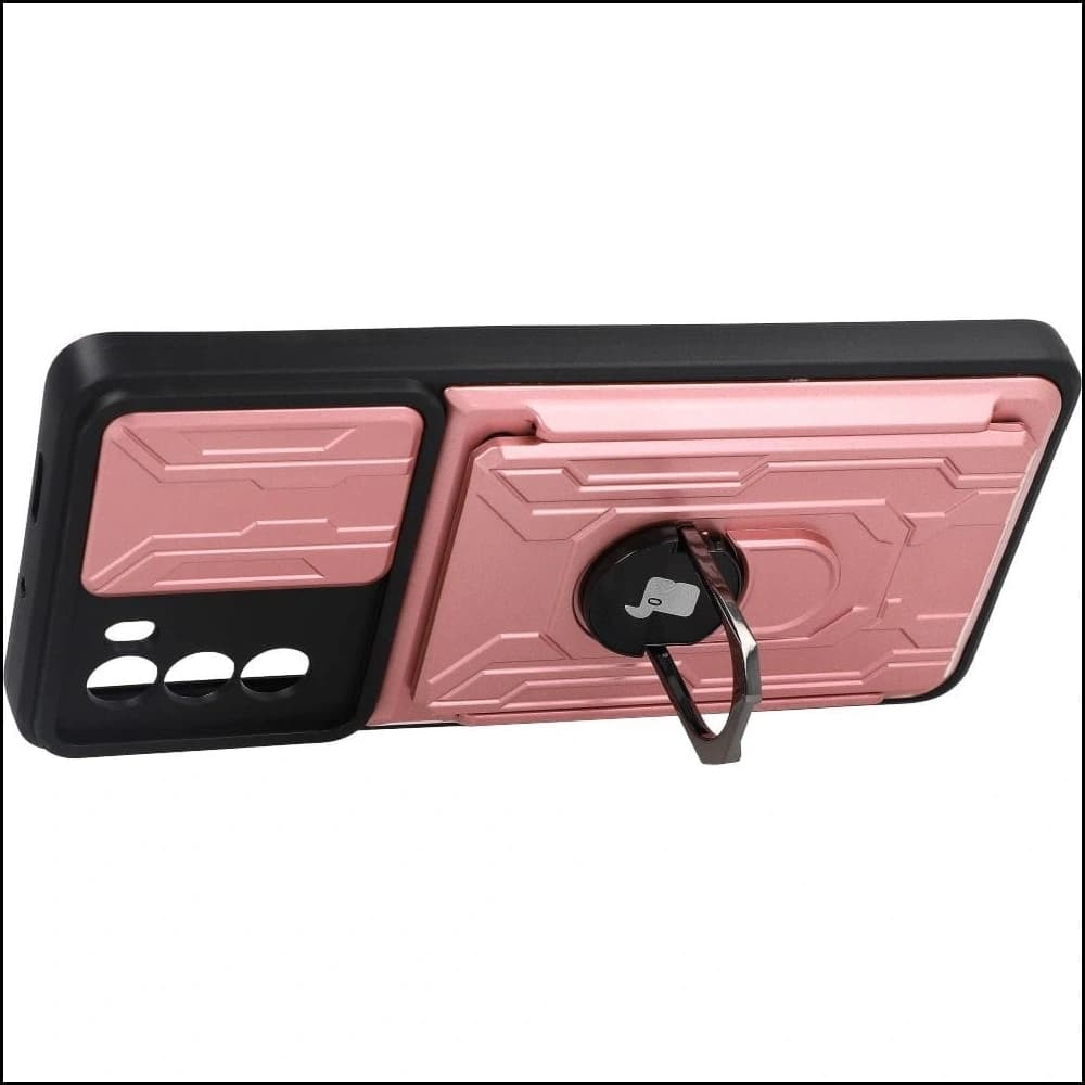 Etui Bizon Case Camshield Card Slot Ring do Moto G62 5G světle růžové - 3