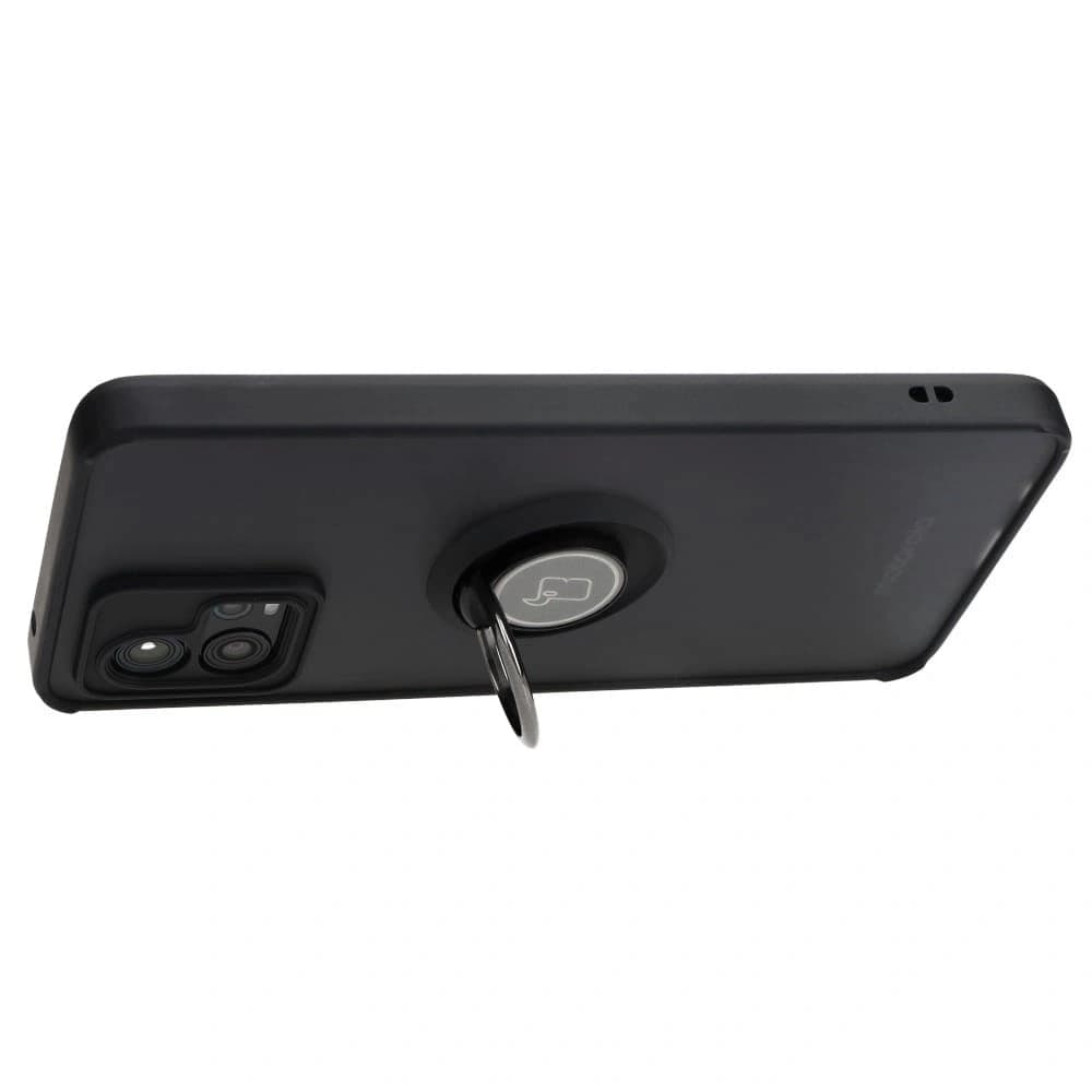 Etui s úchytem na palec Bizon Case Hybrid Ring pro Motorola Moto G72 kouřové s černým rámem - 5