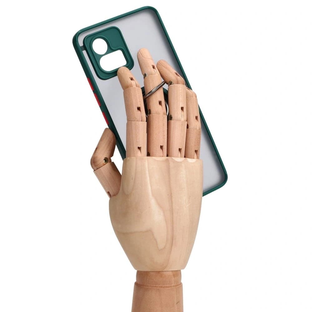 Etui z uchwytem na palec Bizon Case Hybrid Ring do Motorola Moto G72 przydymione z ciemnozieloną ramką - 8