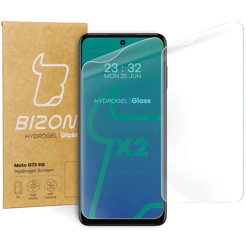 Folia hydrogelová na displej Bizon Glass Hydrogel do Moto G73 [2 PACK] - 1