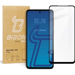 Szkło hartowane Bizon Glass Edge do Moto G52 / G82 czarne
