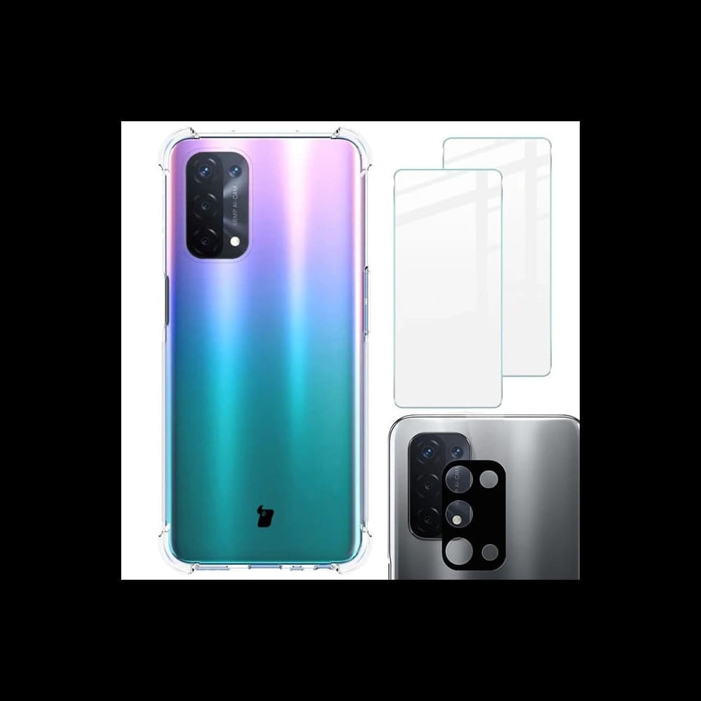 Bizon Case Clear Pack case + 2x screen glass + lens glass Oppo A74 5G / A54 5G clear - 1