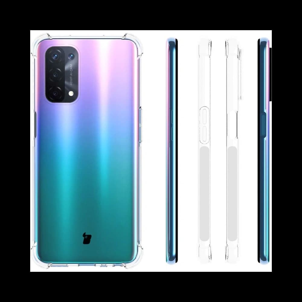 Bizon Case Clear Pack case + 2x screen glass + lens glass Oppo A74 5G / A54 5G clear - 4