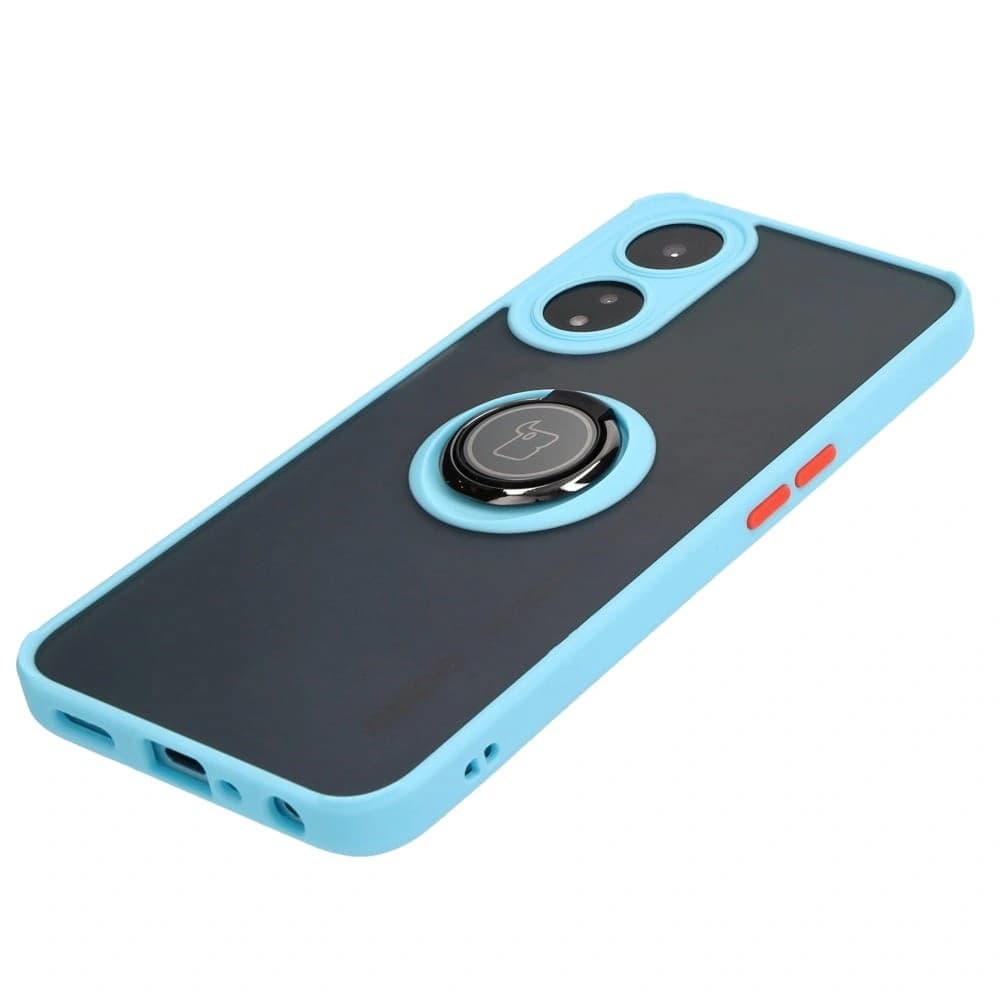 Bizon Case Hybrid Ring Oppo A78 5G rauchig mit einem hellblauen Rahmen - 3