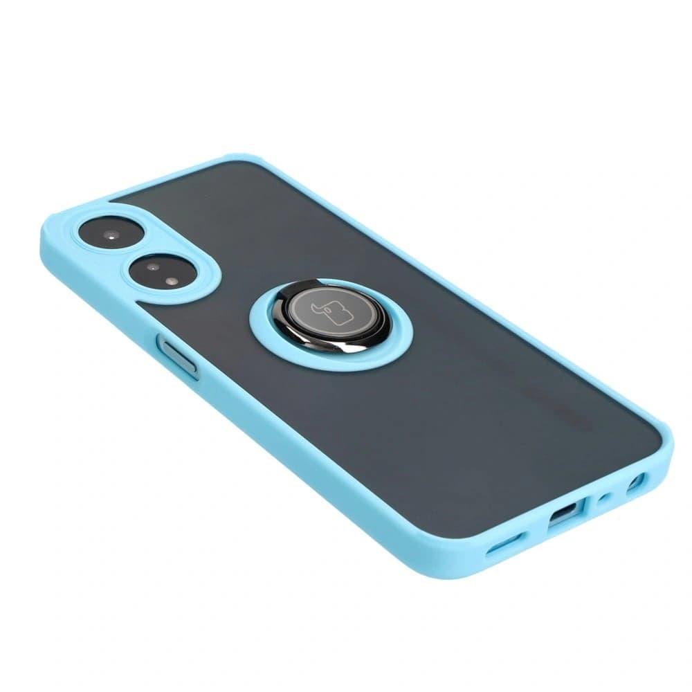 Bizon Case Hybrid Ring Oppo A78 5G rauchig mit einem hellblauen Rahmen - 4