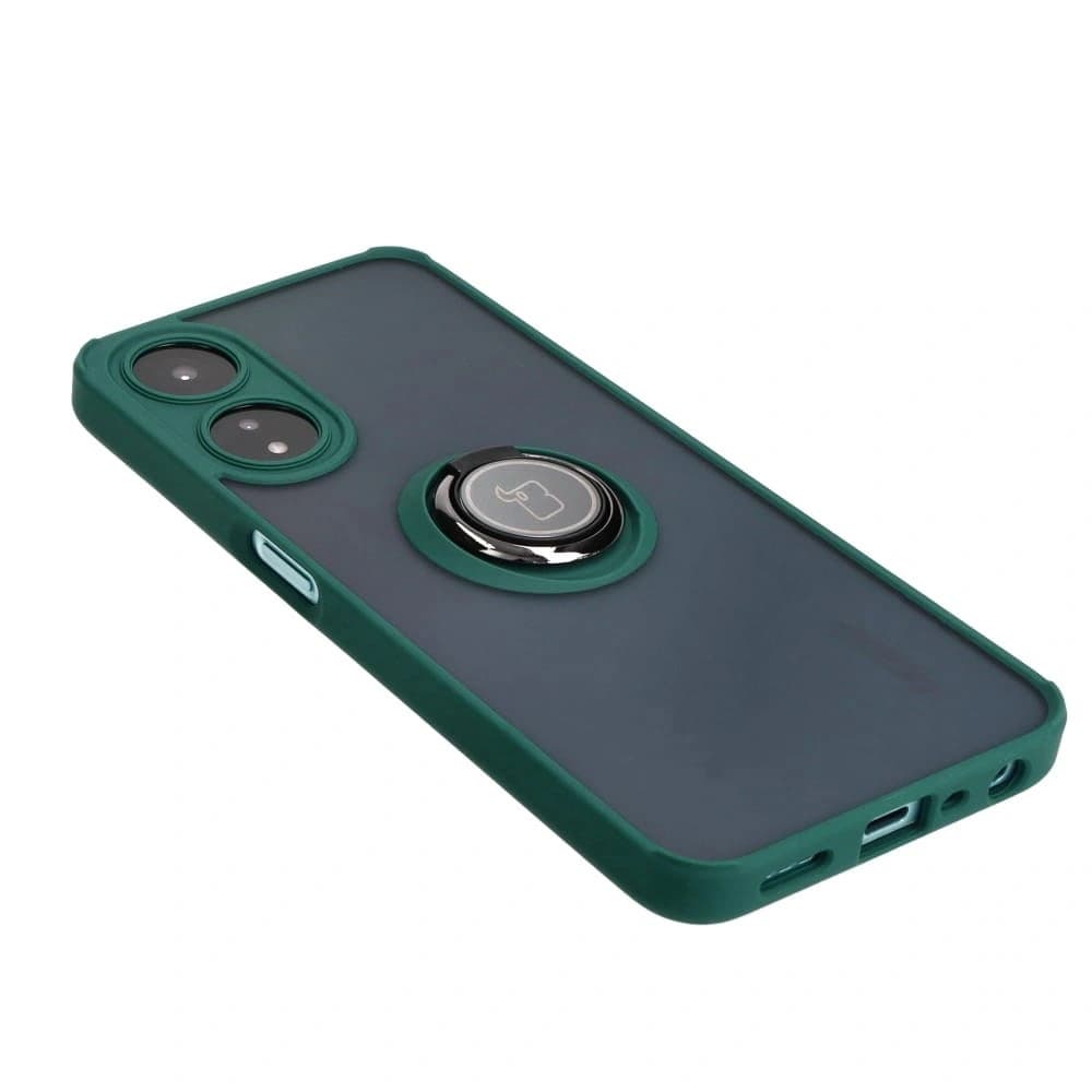 Bizon Case Hybrid Ring Oppo A78 5G smoky with a dark green frame - 4