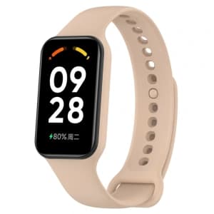 Bizon Strap + Case Uhr Punkte Xiaomi Redmi Smart Band 2 / Xiaomi Mi Band 8 Aktiv hellrosa