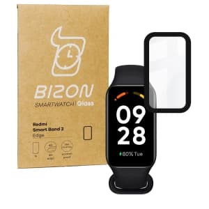 Bizon Glas Uhr Edge Hybrid Redmi Smart Band 2 / Xiaomi Mi Band 8 Aktiv schwarz