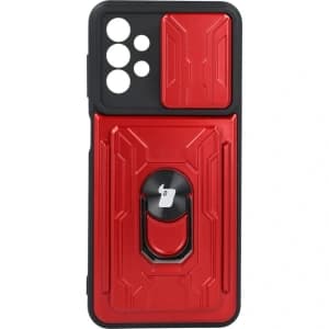 Bizon Case Camshield Card Slot Ring Samsung Galaxy A13 4G red