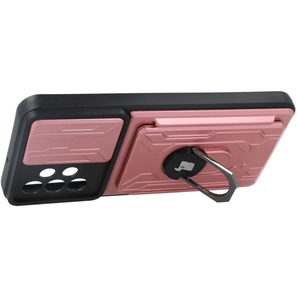 Etui Bizon Case Camshield Card Slot Ring do Galaxy A23 5G / 4G, jasnoróżowe - 3