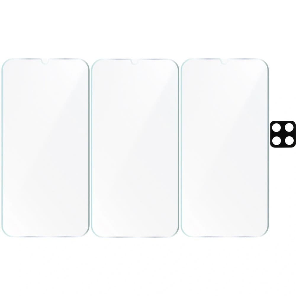 3x szkło hartowane Bizon Glass Clear + szkło na obiektyw Samsung Galaxy A42 5G - 5