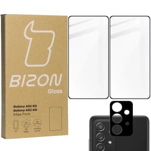 Bizon Glass Edge tempered glass - [2 PACK] + lens protection Samsung Galaxy A52s 5G A52 4G/5G black