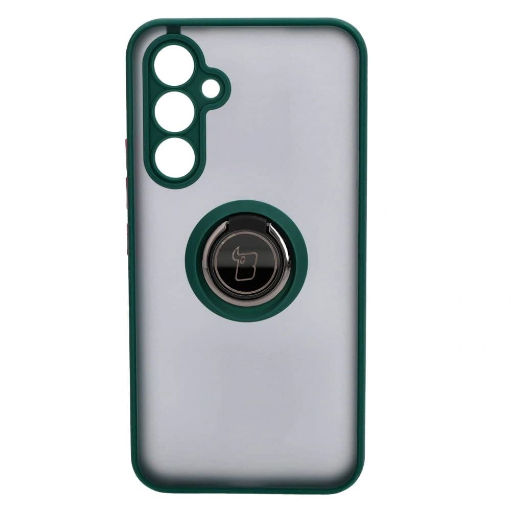 Etui s úchytem na prst Bizon Case Hybrid Ring pro Samsung Galaxy A54 5G kouřové s tmavě zeleným rámem - 2