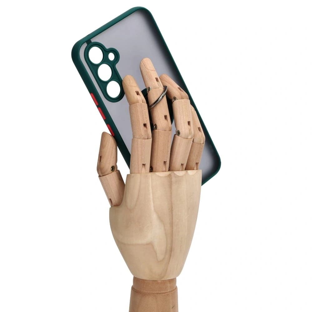 Etui s úchytem na prst Bizon Case Hybrid Ring pro Samsung Galaxy A54 5G kouřové s tmavě zeleným rámem - 8