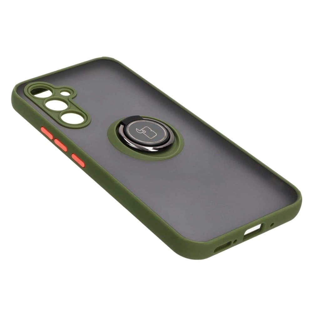Bizon Case Hybrid Ring Samsung Galaxy A54 5G smoky with a green frame - 4