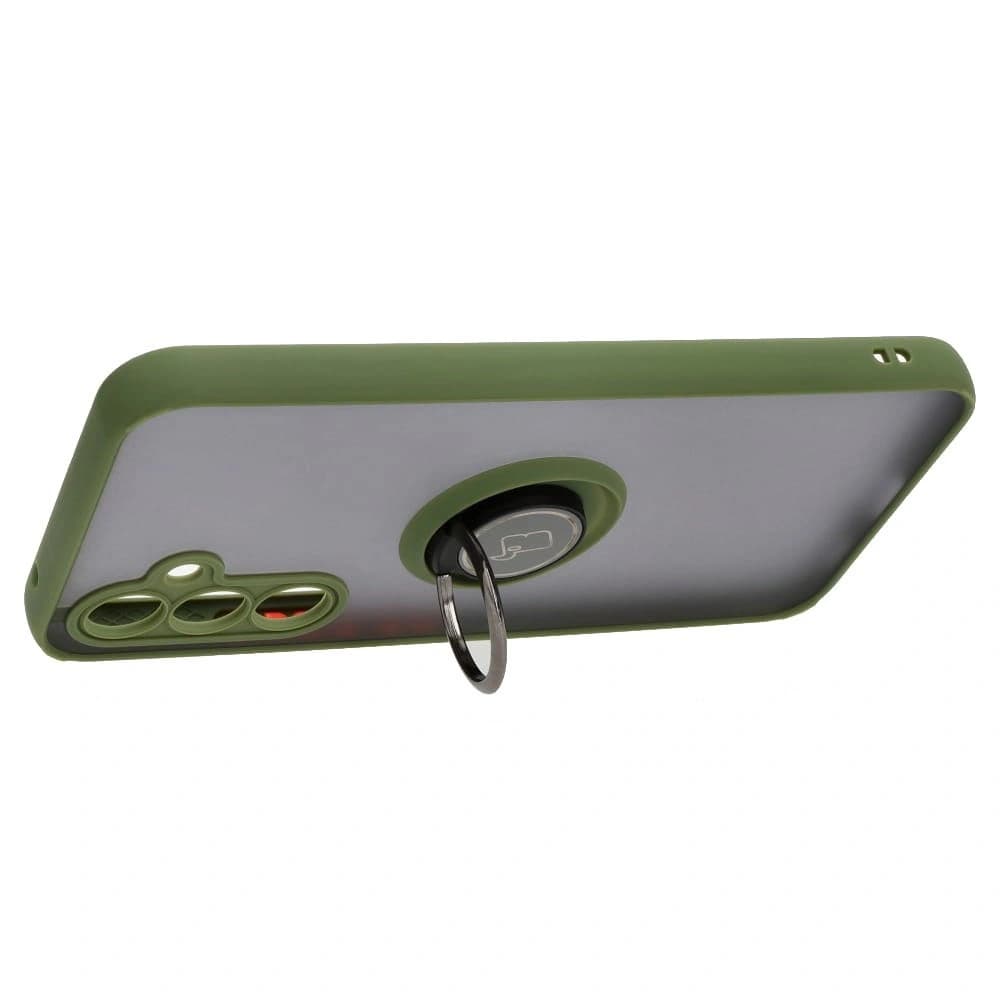 Bizon Case Hybrid Ring Samsung Galaxy A54 5G smoky with a green frame - 5