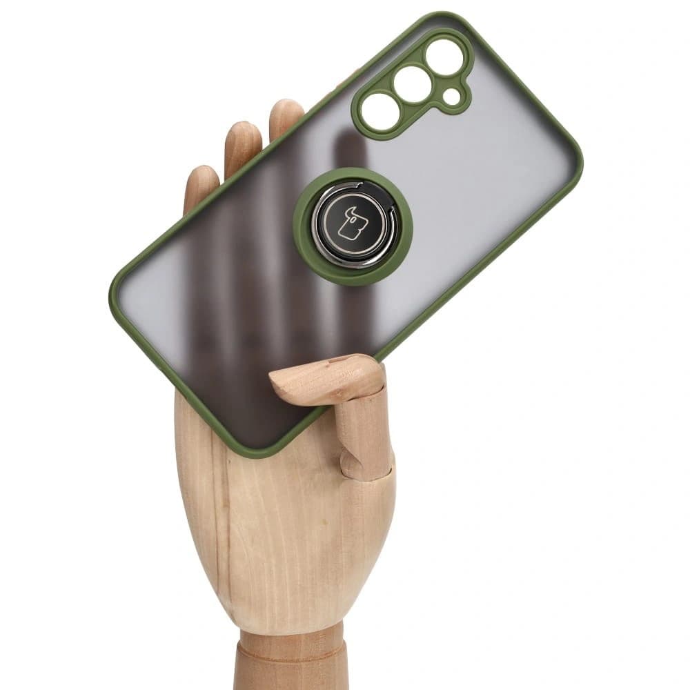 Bizon Case Hybrid Ring Samsung Galaxy A54 5G smoky with a green frame - 6
