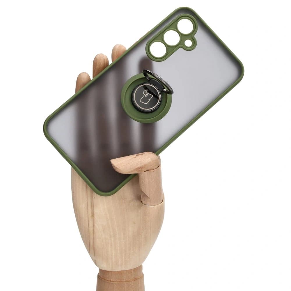 Bizon Case Hybrid Ring Samsung Galaxy A54 5G smoky with a green frame - 7