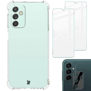 Bizon Case Clear Pack case + 2x screen glass + lens glass Samsung Galaxy M13 / M23 5G clear