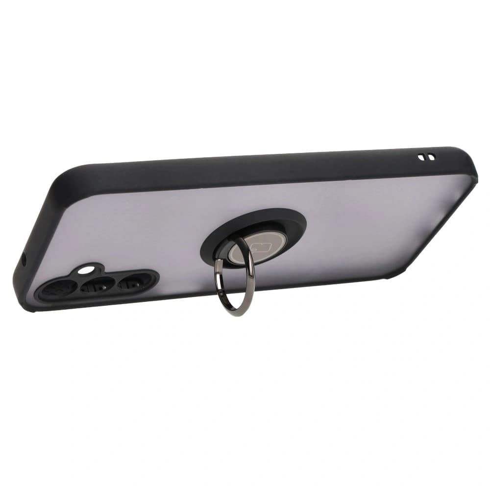 Bizon Case Hybrid Ring Samsung Galaxy M14 5G rauchig mit einem schwarzen Rahmen - 5