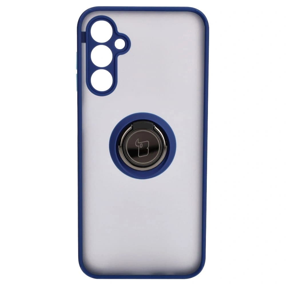 Bizon Case Hybrid Ring Samsung Galaxy M14 5G rauchig mit einem navyblauen Rahmen - 2