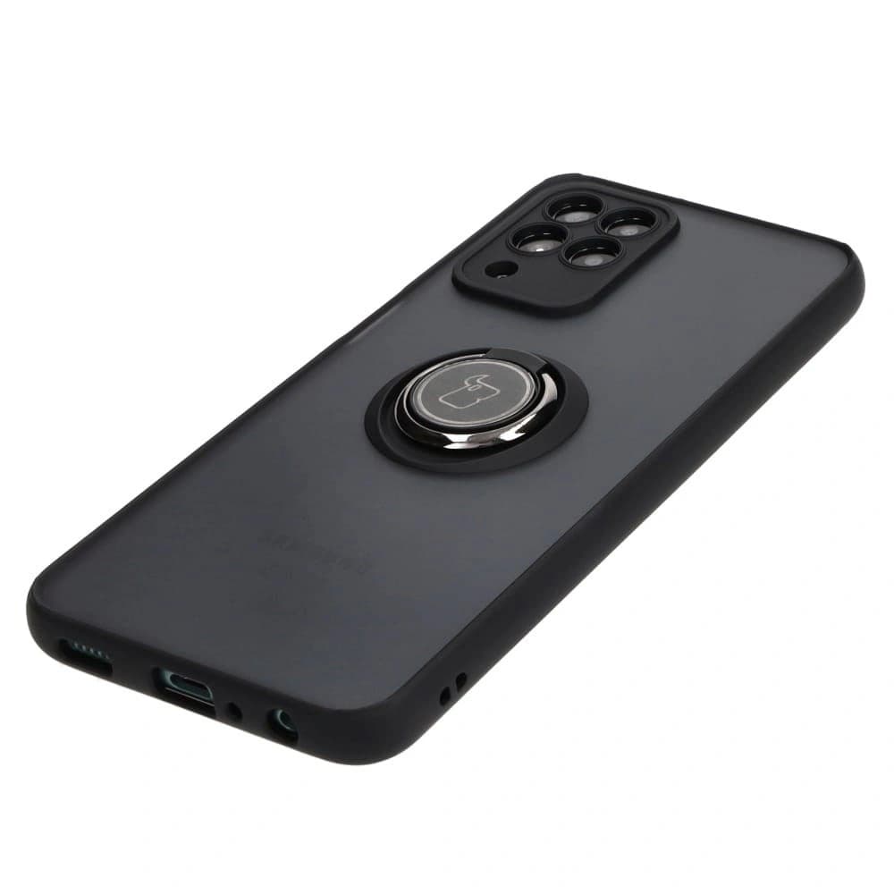 Etui z uchwytem na palec Bizon Case Hybrid Ring do Samsung Galaxy M33 5G przydymione z czarną ramką - 3