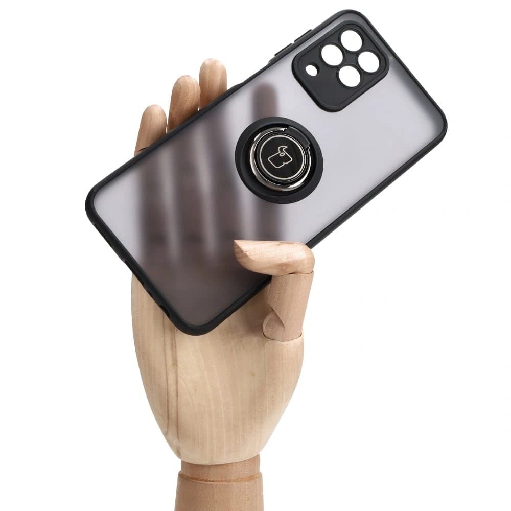 Etui z uchwytem na palec Bizon Case Hybrid Ring do Samsung Galaxy M33 5G przydymione z czarną ramką - 6