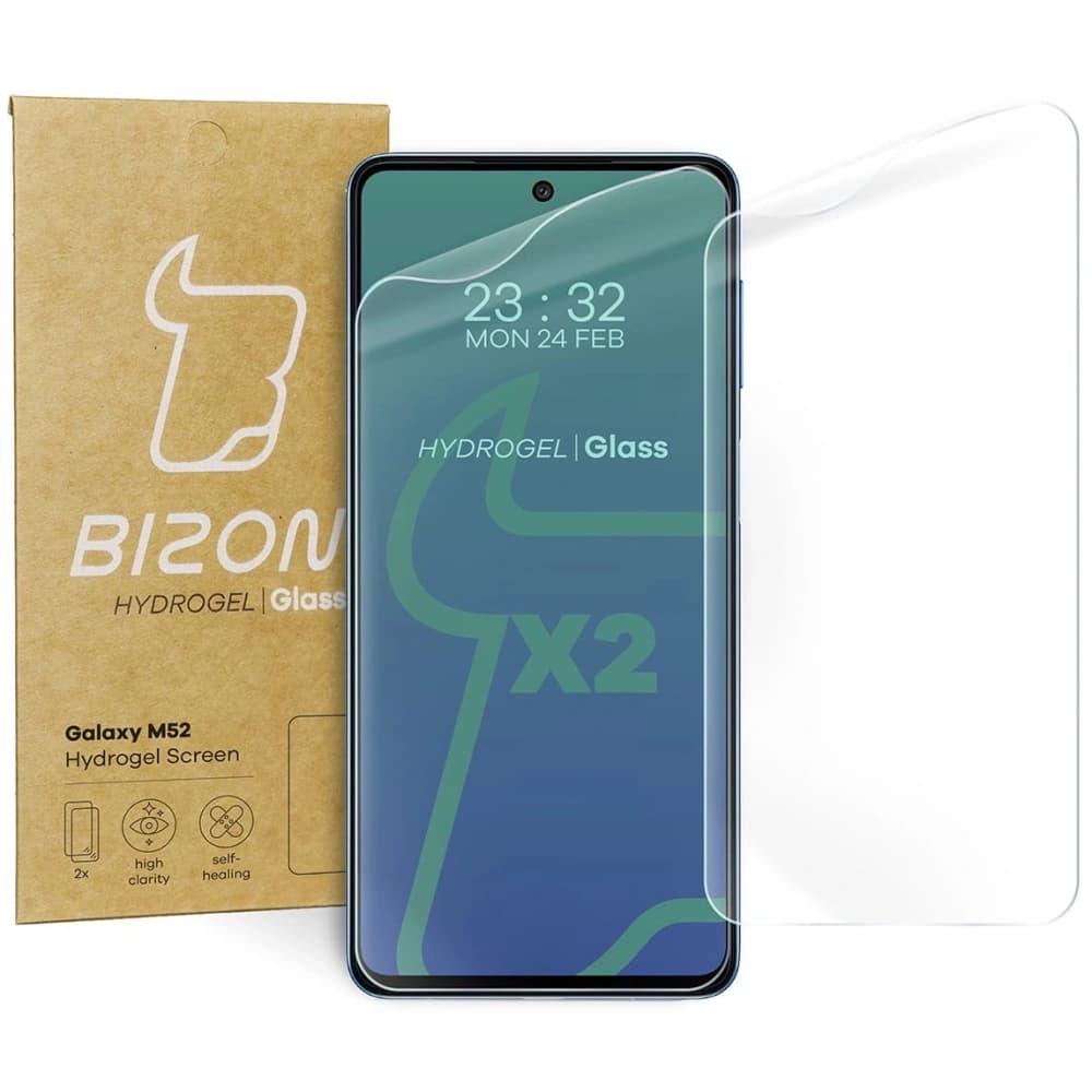 Folia hydrożelowa na ekran Bizon Glass Hydrogel Samsung Galaxy M52 [2 PACK] - 1