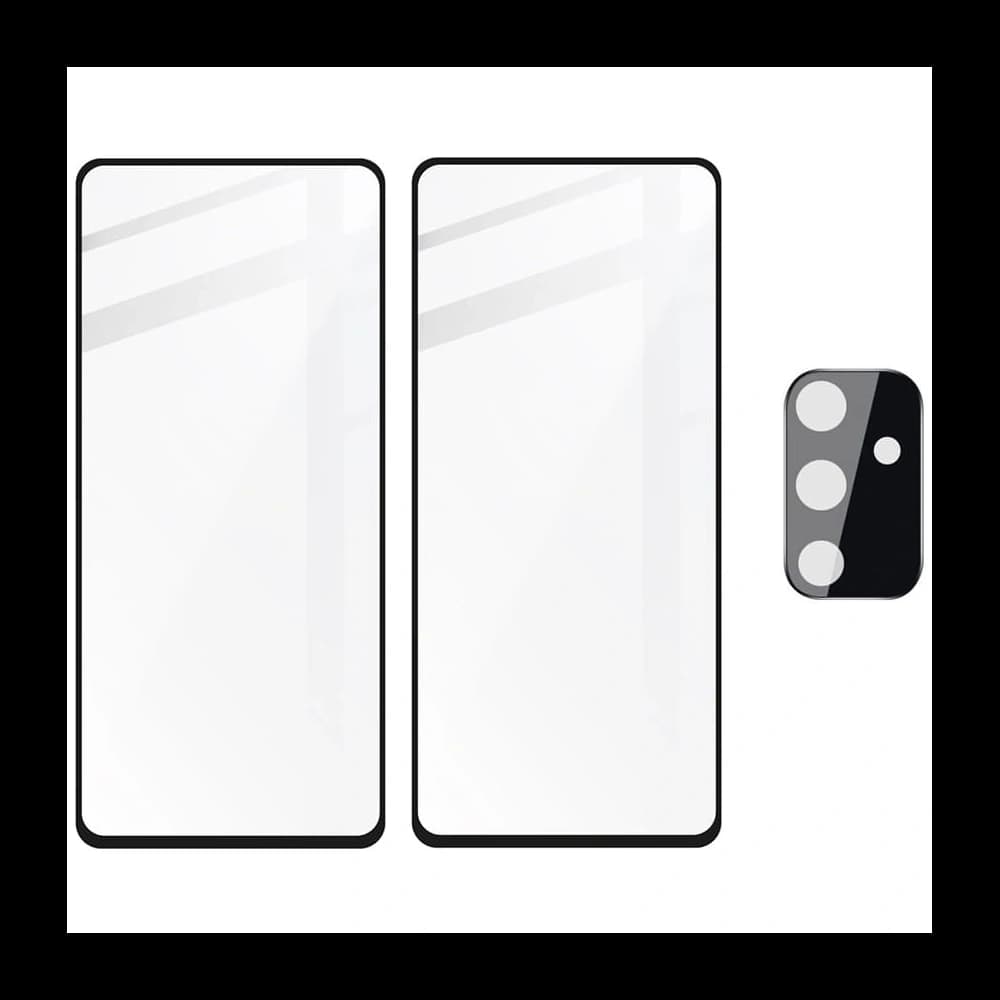 2x szkło hartowane Bizon Glass Edge + ochrona na obiektyw Samsung Galaxy M52 czarne - 5