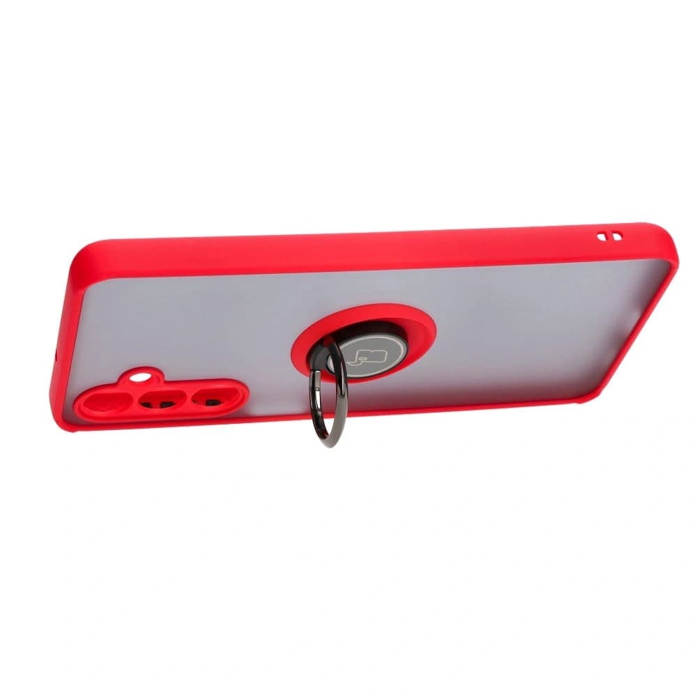 Bizon Case Hybrid Ring Samsung Galaxy M54 5G rauchig mit einem roten Rahmen - 5