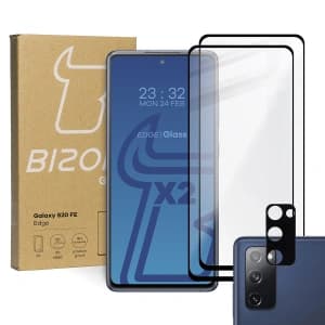 Bizon Glass Edge tempered glass - [2 PACK] + lens protection Samsung Galaxy S20 FE black