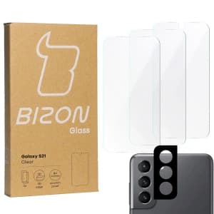 Bizon Glass Clear tempered glass - 3 pcs. + lens glass Samsung Galaxy S21 5G