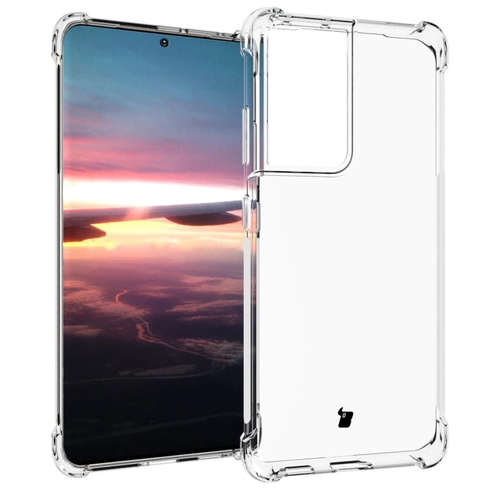 Bizon Case Clear Pack Hülle + 2x Bildschirmfolie + Linsenschutz Samsung Galaxy S21 Ultra klar - 3
