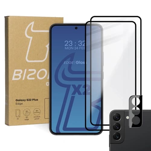 Bizon Glass Edge 2x tempered glass + lens protection Samsung Galaxy S22 Plus