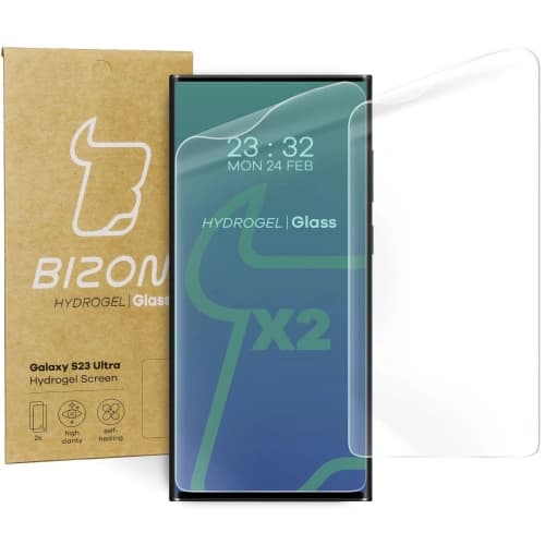Folia hydrożelowa na ekran Bizon Glass Hydrogel do Samsung Galaxy S23 Ultra [2 PACK]