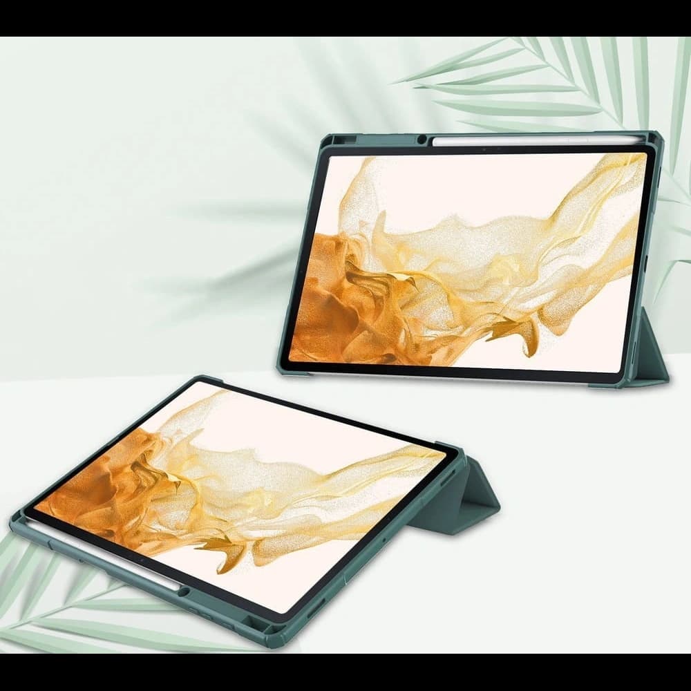 Etui Bizon Case Tab Clear Matt do Samsung Galaxy Tab S8 Plus / S7 Plus / S7 FE ciemnozielone - 2