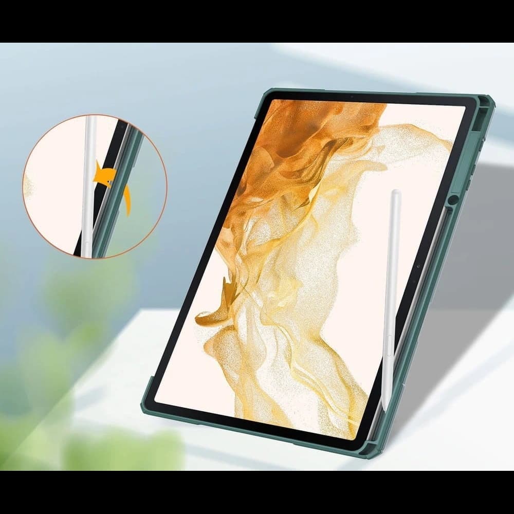 Etui Bizon Case Tab Clear Matt do Samsung Galaxy Tab S8 Plus / S7 Plus / S7 FE ciemnozielone - 5