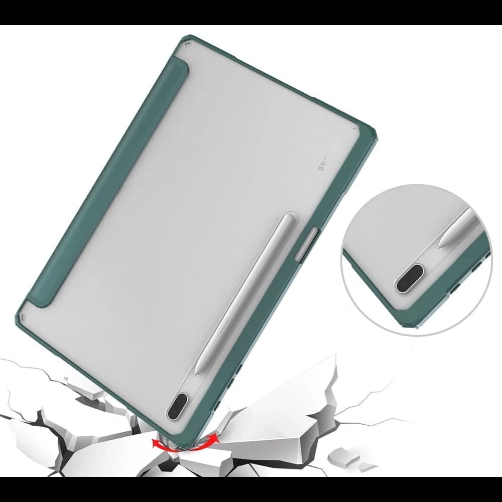 Etui Bizon Case Tab Clear Matt do Samsung Galaxy Tab S8 Plus / S7 Plus / S7 FE ciemnozielone - 6