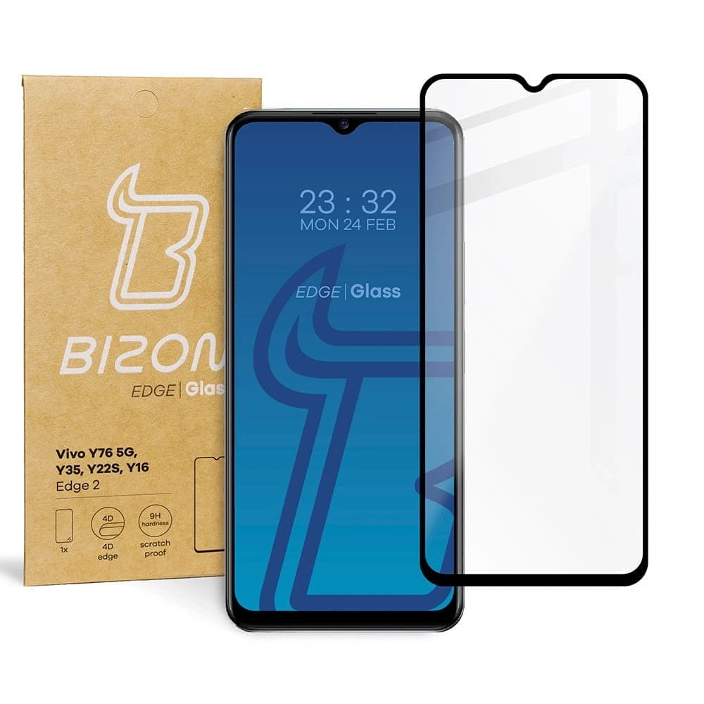 Bizon Glass Edge 2 Vivo Y76 5G / Y35 / Y22s / Y16 black - 1