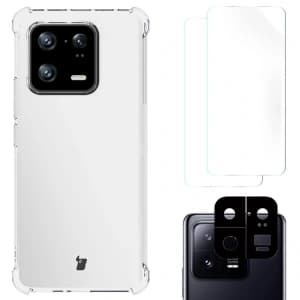 Bizon Case Clear Pack case + 2x screen film + lens protector Xiaomi 13 Pro clear