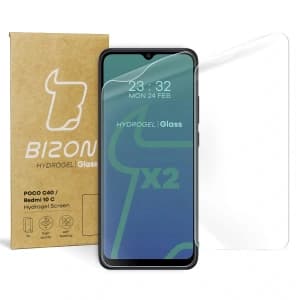 Folia hydrożelowa na ekran Bizon Glass Hydrogel do Poco C40 / Redmi 10C [2 PACK]