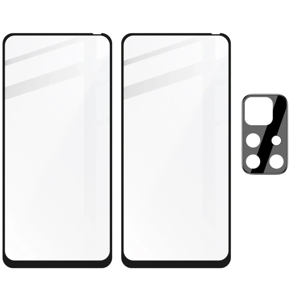 Bizon Glass Edge edzett üveg - [2 PACK] + lencsevédő Poco M4 Pro 5G / Redmi Note 11S 5G fekete - 5