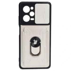 Bizon Case Camshield Kartensteckplatz Ring Xiaomi POCO X5 Pro weiß